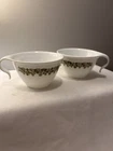 Vintage Pyrex Corelle Coffee, Tea Cups Green Crazy Daisy Spring Blossom Set of 2