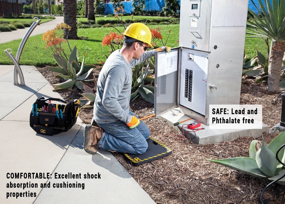 Black 14x21 Inch Comfortable Shock Absorption Kneeling Pad with Handle - Image 4 of 4