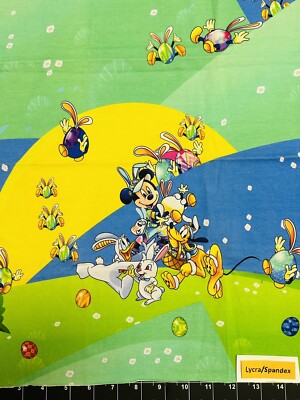 Lycra Panel 16''x19'' Custom Mickey Spring Bunny Pluto Donald Easter Egg Fabric