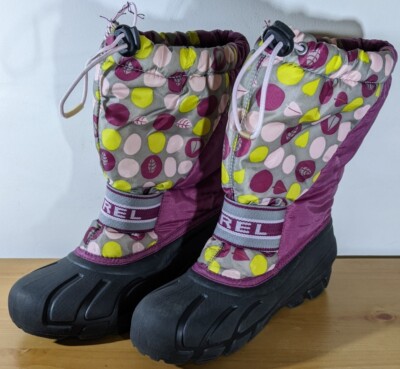 Sorel Blue Snowflake Insulated Snow Boots Girl's Size 5 NY1811-535