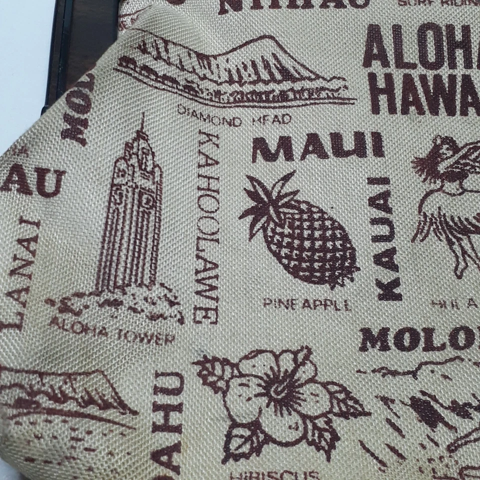 Bolso sin asas Hawaiian Kiss con cierre cambio isla monumentos Hula piña surf de colección Foto 4 de 4