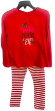 Crown Ivy size 4 top and leggin's Girls Red Santa s Cutest Elf NWT 46
