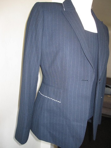 TAHARI ASL JACKE UND TANK Gr. 6 PETITE STRIPE SCHWARZ MIT WEISS - Bild 3 von 9