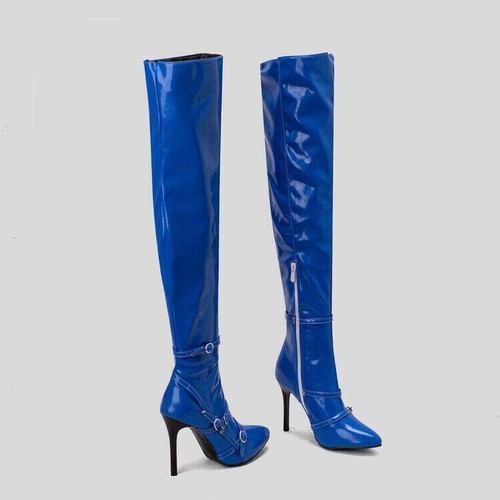 Occident Women's Faux Leather Zip Over the Knee Boots Club Party Casual Shoes SZ - Zdjęcie 16 z 19