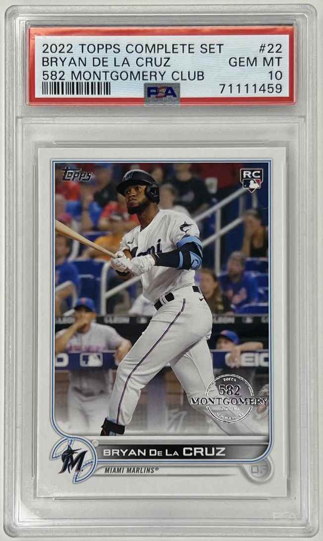 2022 Topps 582 Montgomery Bryan De La Cruz Rookie PSA 10 Miami Marlins #22
