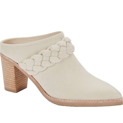 DOLCE VITA Womens Brown Tegan Toe Block Heel Slide Leather Heeled