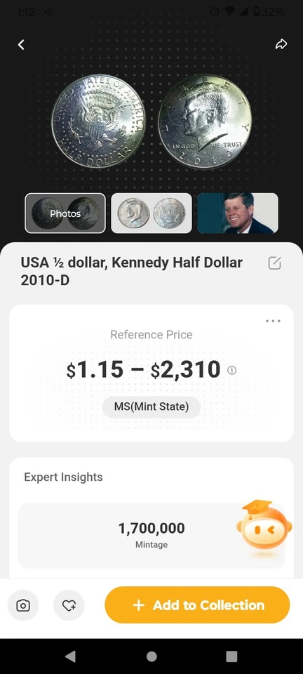 2010-D Brilliant Circulated  JFK Half Dollar Coin! - Image 3 of 4