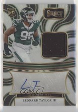 2024 Select Rookie Signature Memorabilia Silver Prizm Leonard Taylor III s3g