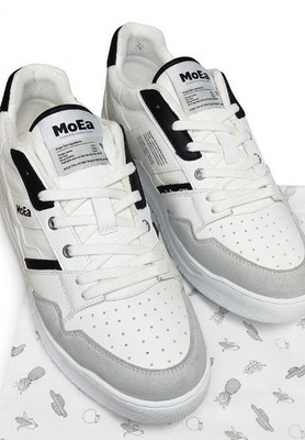 MoEa Mother Earth Grape Leather Sneakers White Black Vegan Homme Cuir Herren