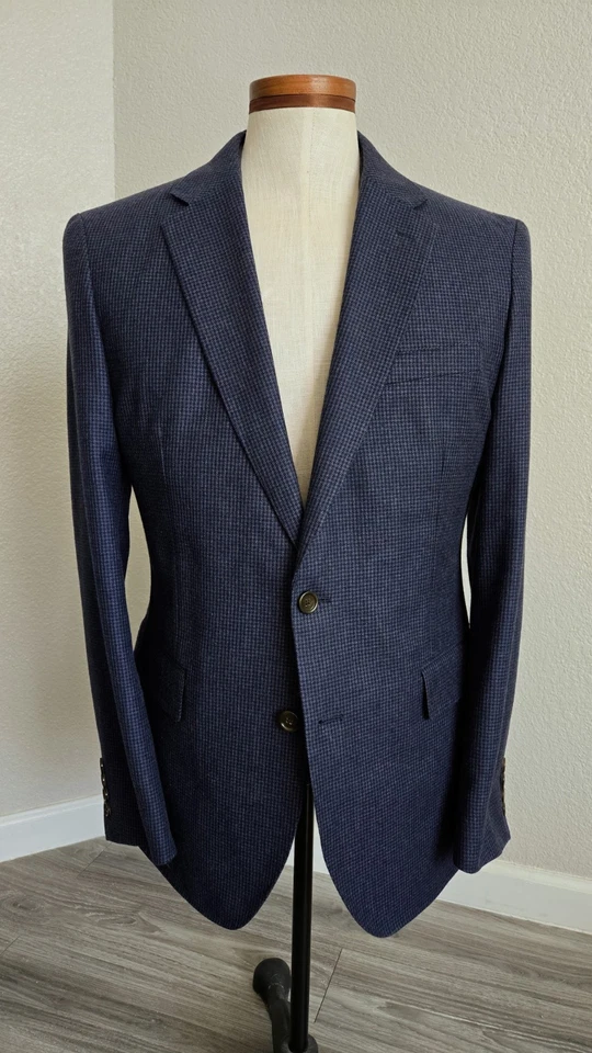 Blazer Abrigo Deportivo J.Crew 42R "Nuevo" Deconstruido Sin Forro Lana y Algodón Azul Marino. Foto 2 de 4