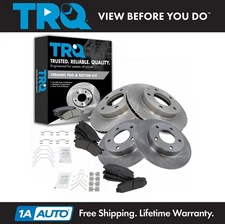 TRQ Front & Rear Ceramic Disc Brake Pad & Rotor Kit for 03 Mazda Protege