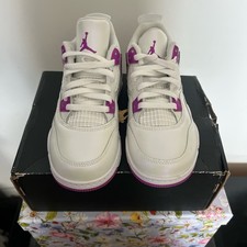 White/Pink Iridescent Jordan Retro 4 Hyper Violet . Never Worn In Original Box.