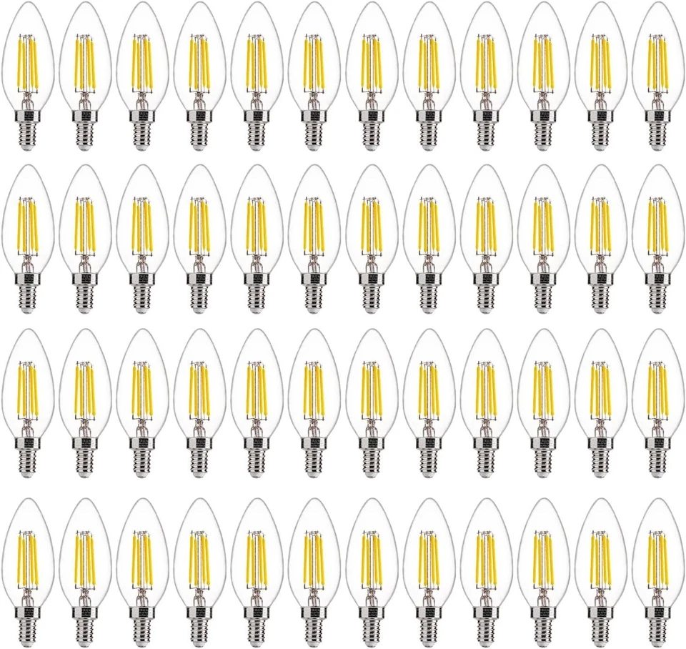 Energy Efficient 48 Pack LED Chandelier Bulbs, E12 Base - Image 3 of 4