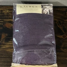 RALPH Lauren EURO PILLOW SHAM SURREY GARDEN ~Purple Twill HEMSTITCH- 26” NEW 
