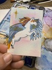 ACEO Original Unicorn Pegasus Clouds Fantasy Watercolor Paper 2.5x3.5 Kim Paz — photo 2