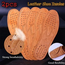 1 Pair Cowhide Insoles for Shoes Men Comfortable Deodorant Casual Leather Insole