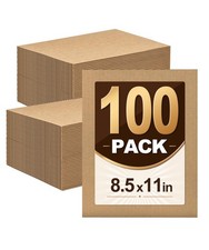 100 Pack Thick 8.5x11 Inch Single Wall Flat Corrugated Cardboard Sheets