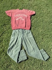 Vintage 1960s OG-107 Vietnam Era Olive Green Military Pants Distressed 26x28