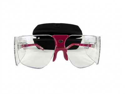 Gargoyles Classic 85s Terminator ANSI Sunglasses Pink Fr/ Clear/SS Lens VTG 1997