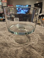 Anchor Hocking Monaco Clear Glass Trifle Bowl 8.25" Round 8.5" Tall 16 Cups GUC