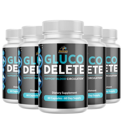 Gluco Delete- Blood Support- 5 Bottles- 300 Capsules
