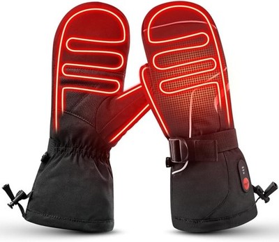 SAVIOR HEAT Rechargeable Heated Ski Mittens for Men and Women (X-S) Waterproof