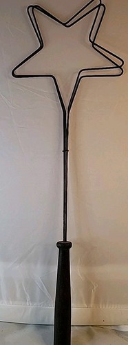 Wire Star Hand Held Toaster Wood Handle  RARE PRIMITIVE Utensil Antique
