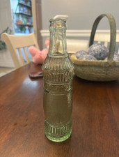 RARE!! Wainscott Green Glass Bottle, Vintage Embossed Script on Base.