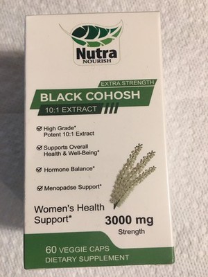 Nutra Black Cohosh 10:1 Extract, (1) Extra Strength, 60 veggie caps, exp:05/2027