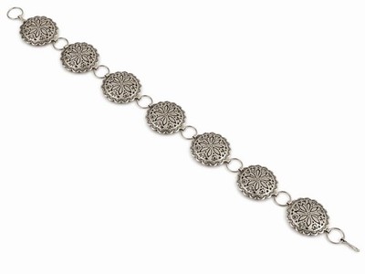 Western Concho Silver-Tone Drop Belt - Silver Tony Lama Silver Concho Western Chain Belt | Pinto Ranch main image 4