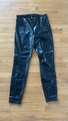 Nicole Miller  Textured Faux Leather Leggings  Size M High Rise Lined