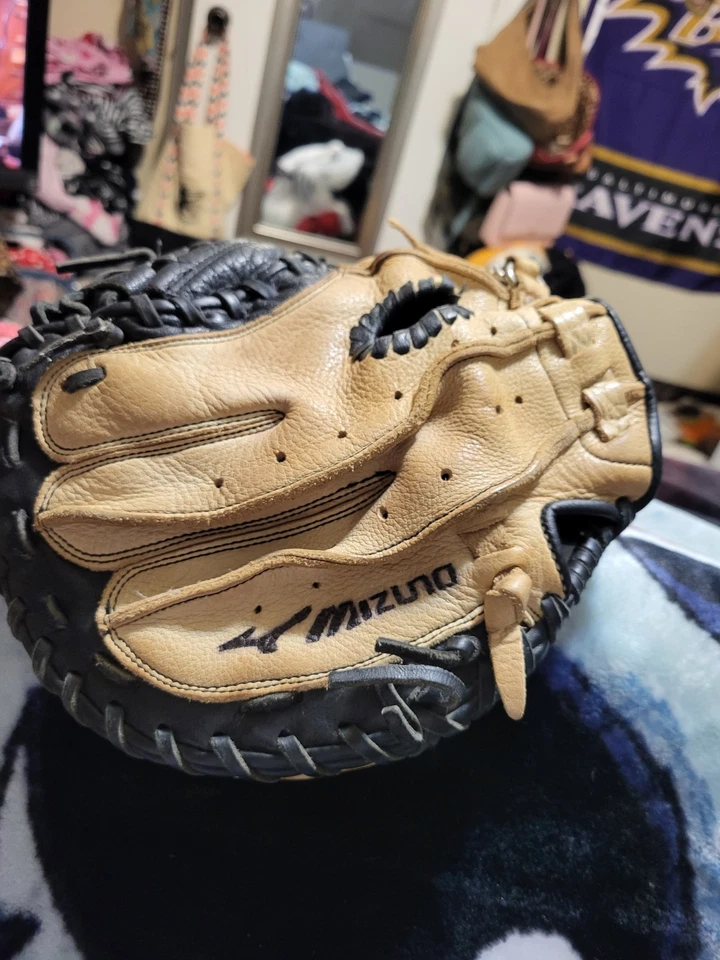 Кожаная бейсбольная перчатка Mizuno GXC-105 Pro-Scoop 32,5 дюйма перчатка кэтчера для левой руки - Изображение 2 из 4