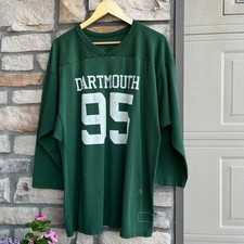 Vintage 1970s Dartmouth University Cotton Jersey Mens XL Football Green USA Made