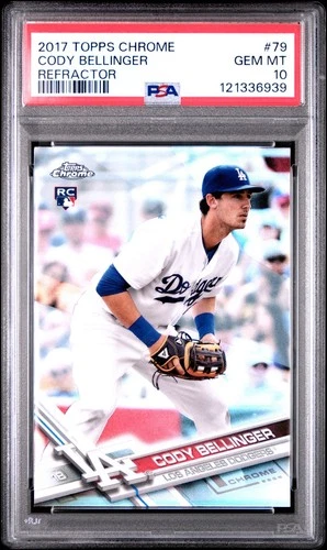 2017 Topps Chrome Cody Bellinger RC Refractor Rookie #79 Dodgers PSA 10