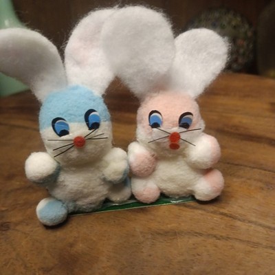 Vintage Easter Felt Pompom Chicks Chickens, Made In Taiwan