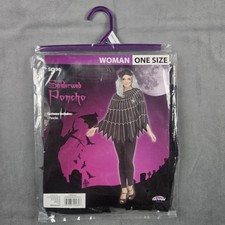 Fun World Spiderweb Poncho Costume Womens One Size Black Halloween