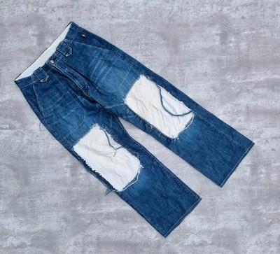 Vintage Yen Japanise Denim Patchwork Hip Hop Jeans Herren Blau