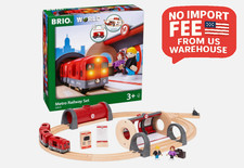 Brio Metro Railway Set 20 Piece Wooden Train With Lights Sounds Ticket Kiosk