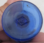 Vintage Cobalt Blue Glass Eyewash Cup Apothecary Marked with a Diamond W or M — photo 2