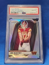 LUKE MCCAFFREY 2024 PRIZM ROOKIE VARIATION #26 SILVER PRIZM PSA 10