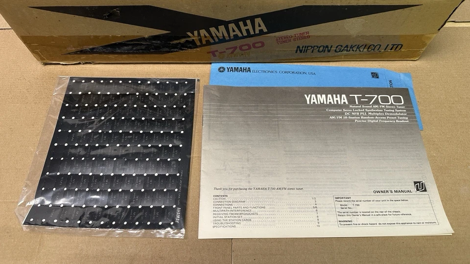 YAMAHA T-700 Natural Sound AM/FM Stereo Tuner Vintage Japan Tested New Open Box - Image 2 of 4