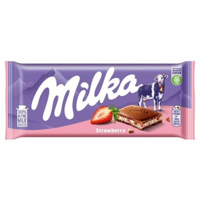 7622210999368 Milka Strawberry 100g Mondelez