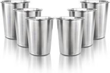 6 Pack 8 oz Stainless Steel Kids Cups, Children s Pint Cups, Stackable Metal