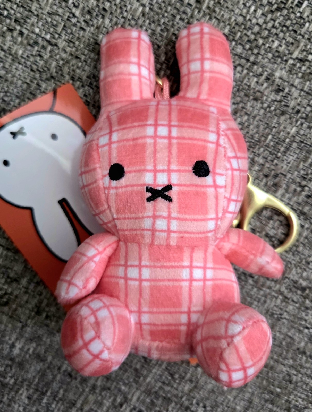 Miffy Pink Plaid Keychain