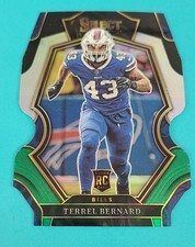 2022 Select Black Green Die Cut RC #113 Terrel Bernard Buffalo Bills Card r