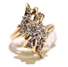 14k yellow gold Natural .93ct VS1 H diamond Cluster ring 6.9g estate vintage 10 — photo 4