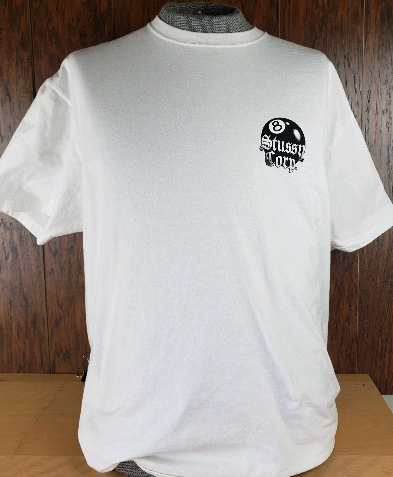 Stussy Shirt 8 Ball corp Black T-Shirt Size large Streetwear Short Sleeve Shirt  thumbnail 4