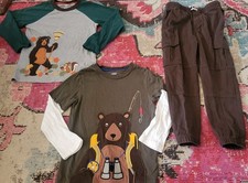 Lot of fall Gymboree boys 6 outfit lot 3 pc corduroy pants 2 ls shirts bears