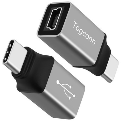 Mini USB to USB C Adapter 2 Pack, Mini USB (Female) to USB Type-C (Male)