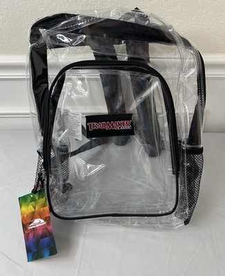 Trailmaker Classic Clear Backpack Approximately 16''x12 x6  Black Trim